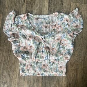 Abercrombie & Fitch Floral Blouse in Pastel Hues